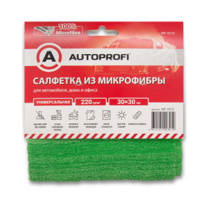 Салфетка из микрофибры "AUTOPROFI" стандарт, 220 гр/м2., 30х30 см., 1шт. MF-331S