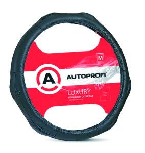 Кожаная оплётка руля AUTOPROFI AP-1020 BK (XL)