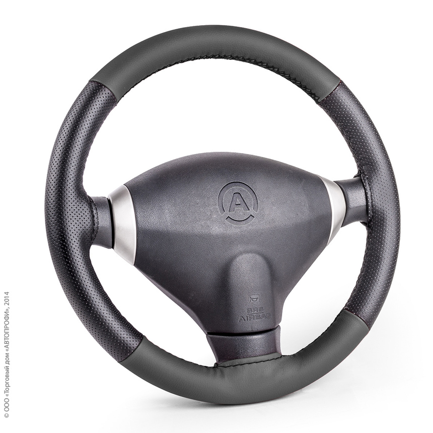 Оплётка для перетяжки руля AUTOPROFI SAM-100 BK/BK (M)