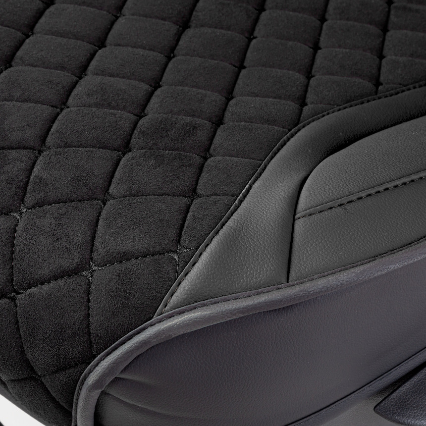 Каркасные 3D накидки на передние сиденья "Car Performance", 2 шт., экокожа/алькантара CUS-3044 BK/BK