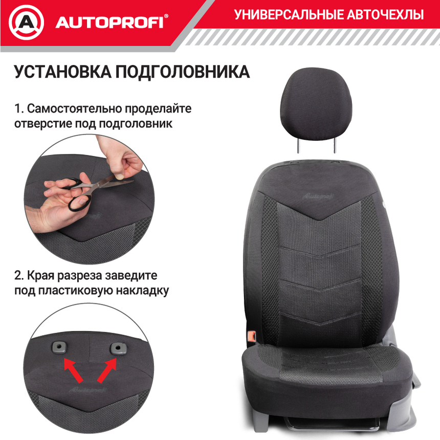 Комплект чехлов на сиденья AEROBOOST, материал объёмная сетчатая ткань AER-1102 BK/BK