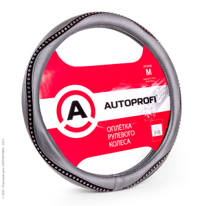 Оплётка руля AUTOPROFI AP-1414 BK/RD (M)