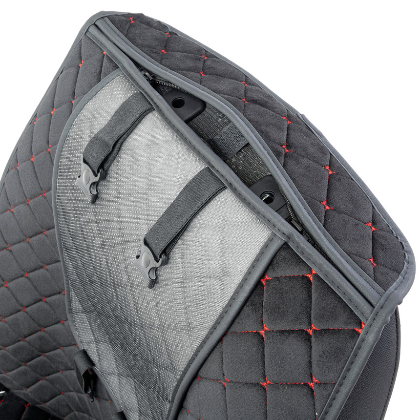 Накидки на передние сиденья "Car Performance", 2 шт., алькантара CUS-1012 BK/RD