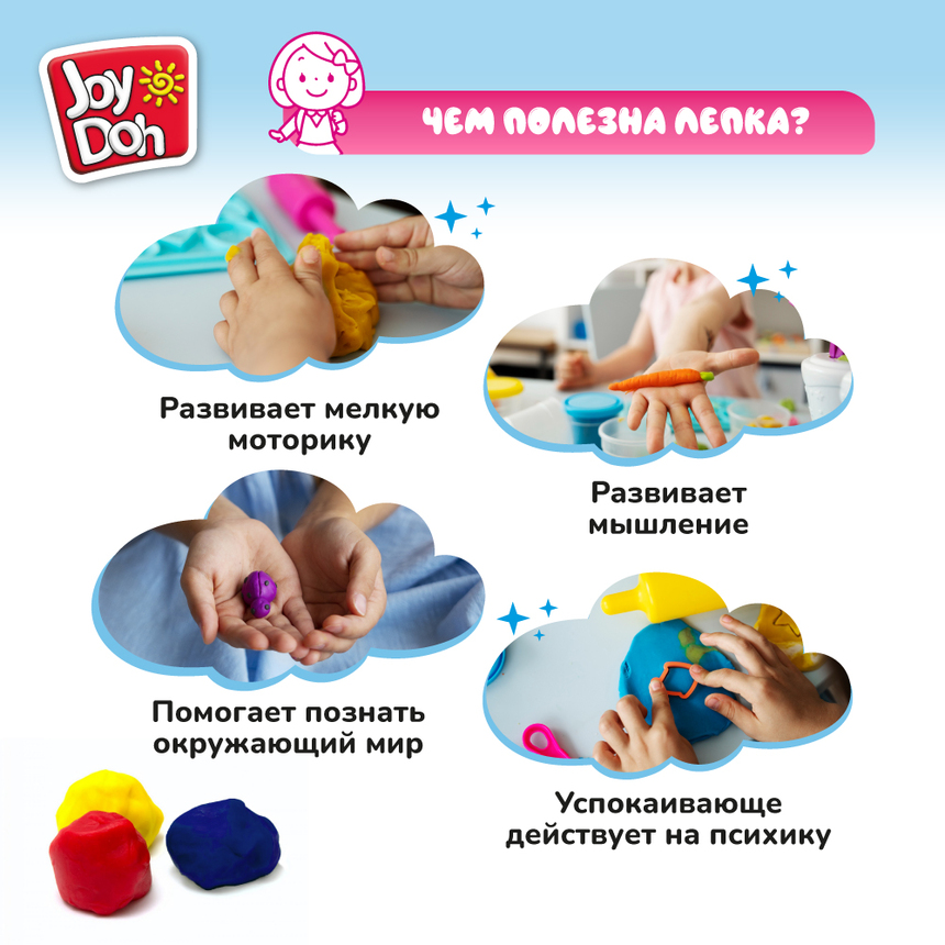 Масса для лепки Joy-Doh, набор ЦВЕТОЧНАЯ ОРАНЖЕРЕЯ FLOW-200 bag