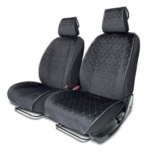 Накидки на передние сиденья автомобиля "Autoprofi", алькантара ALC-0410 BK/BE