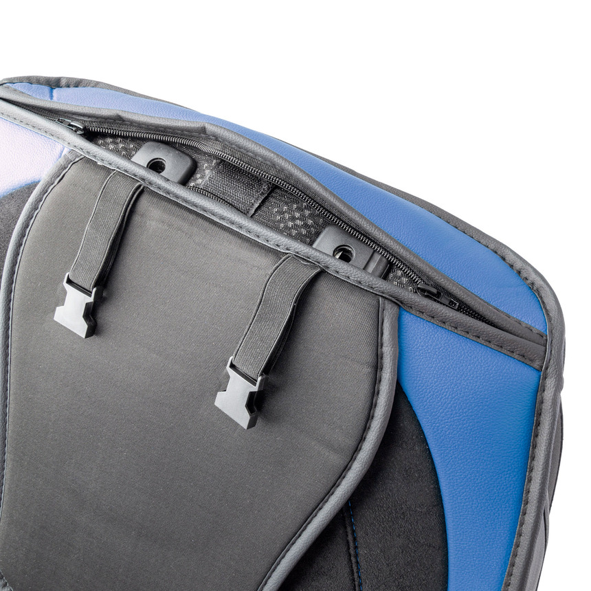 Каркасные 3D накидки на передние сиденья "Car Performance", 2 шт., экокожа/алькантара CUS-3034 BK/BL