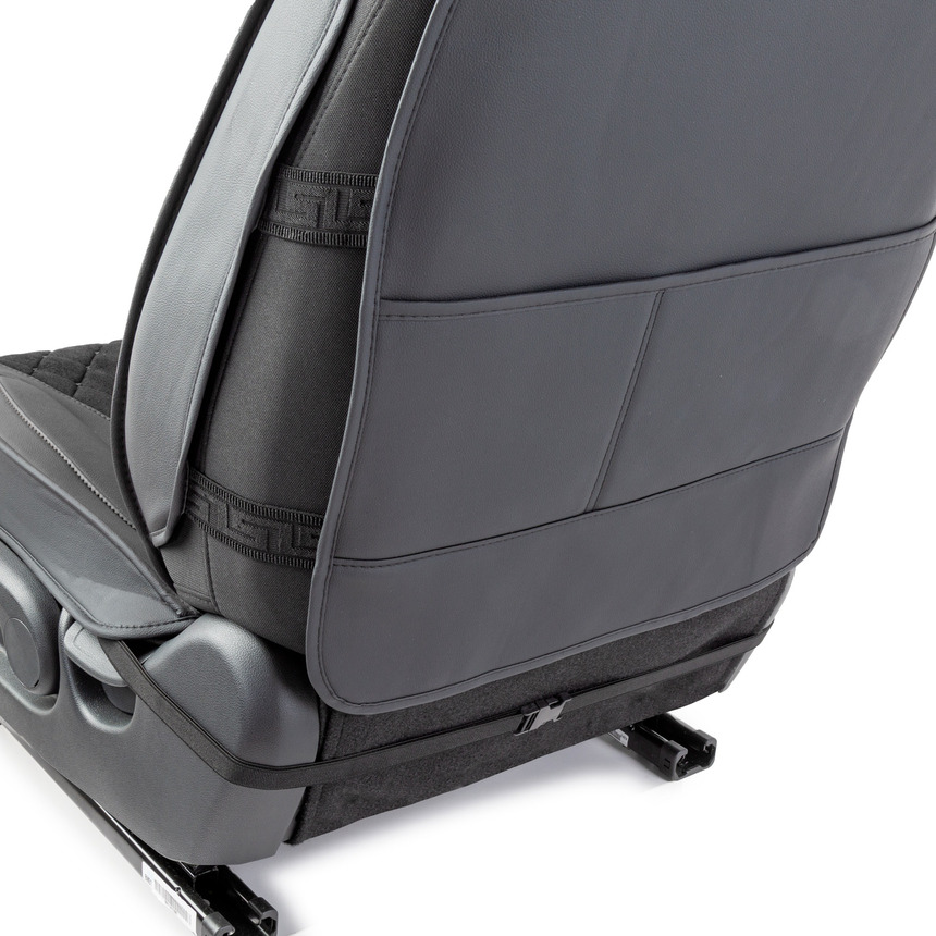 Каркасные 3D накидки на передние сиденья "Car Performance", 2 шт., экокожа/алькантара CUS-3044 BK/BK