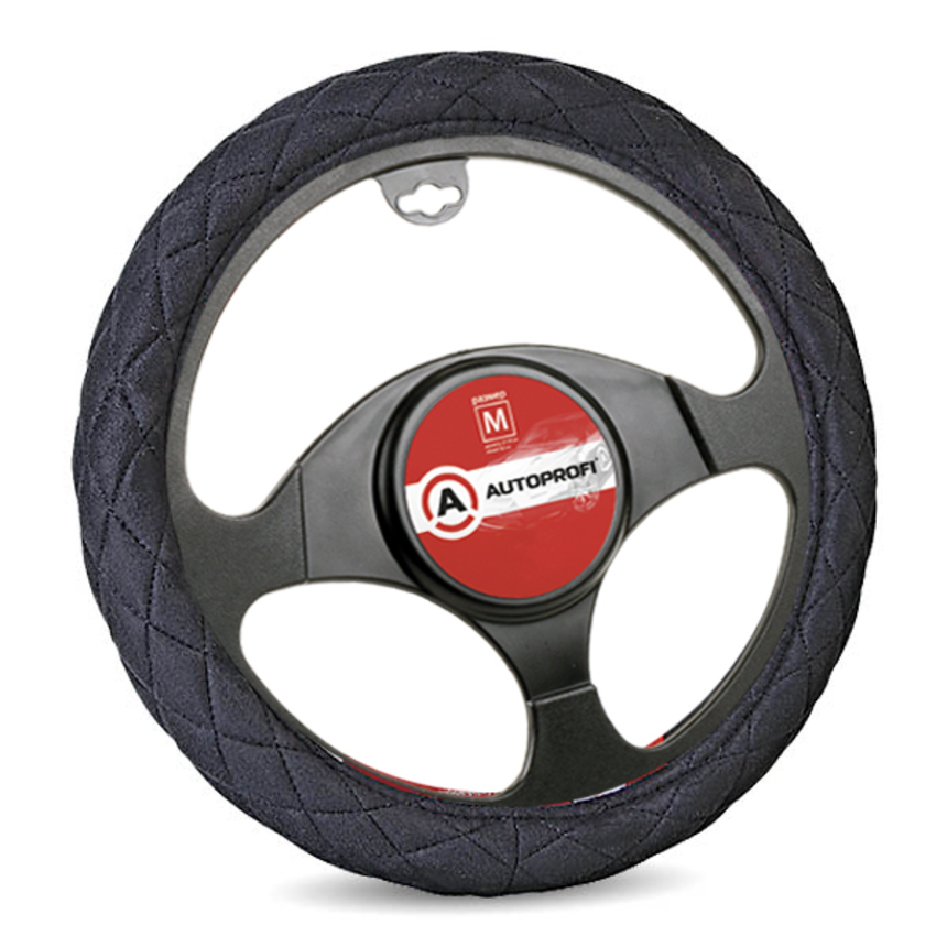Спонжевая оплетка руля AUTOPROFI SP-9020 BK (XL)