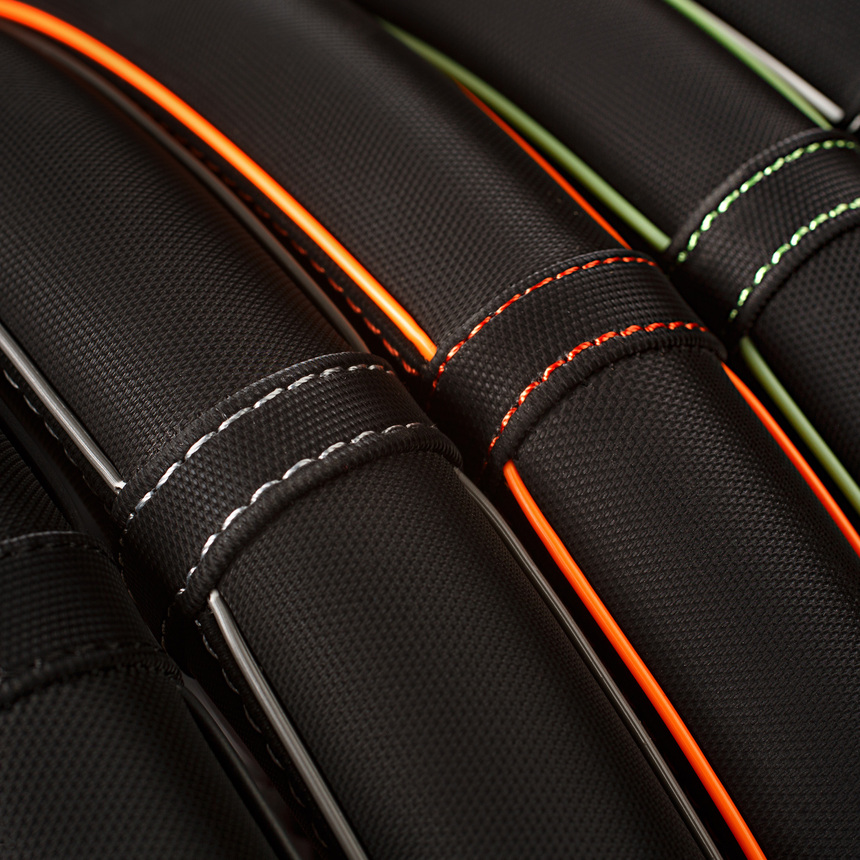 Оплётка руля AUTOPROFI, синтетический нубук AP-2020 BK/ORANGE (S)